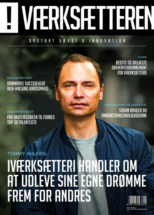 Tommy Ahlers på forsiden af magasinet Iværksætteren af Dansk Iværksætter Forening